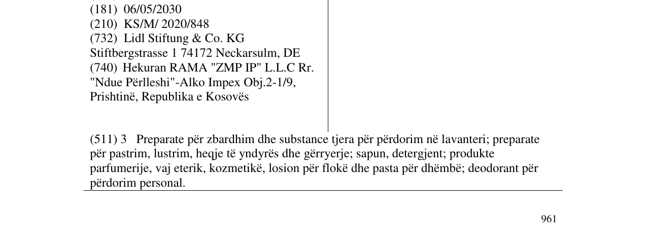 Zëri i markës LEL në buletin