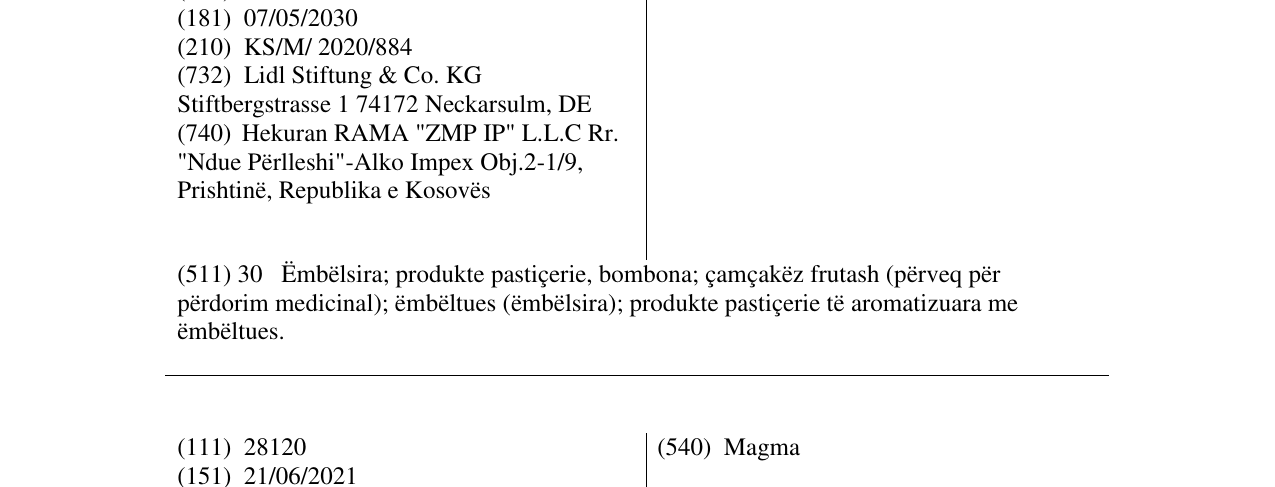 Zëri i markës Magica në buletin
