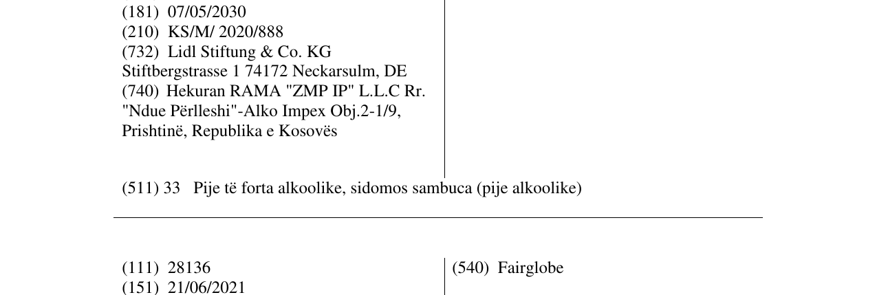 Zëri i markës Massari në buletin