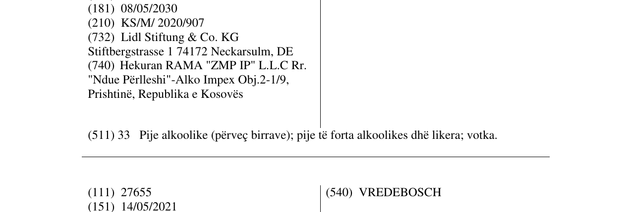 Zëri i markës Volganoff në buletin