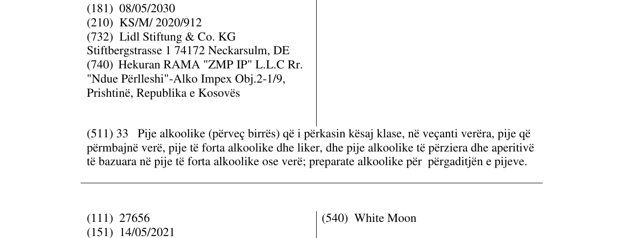 Zëri i markës Weizen-Stolz në buletin