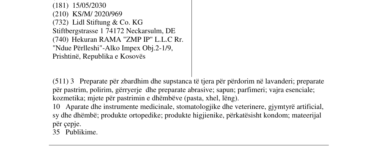 Zëri i markës Mondos në buletin