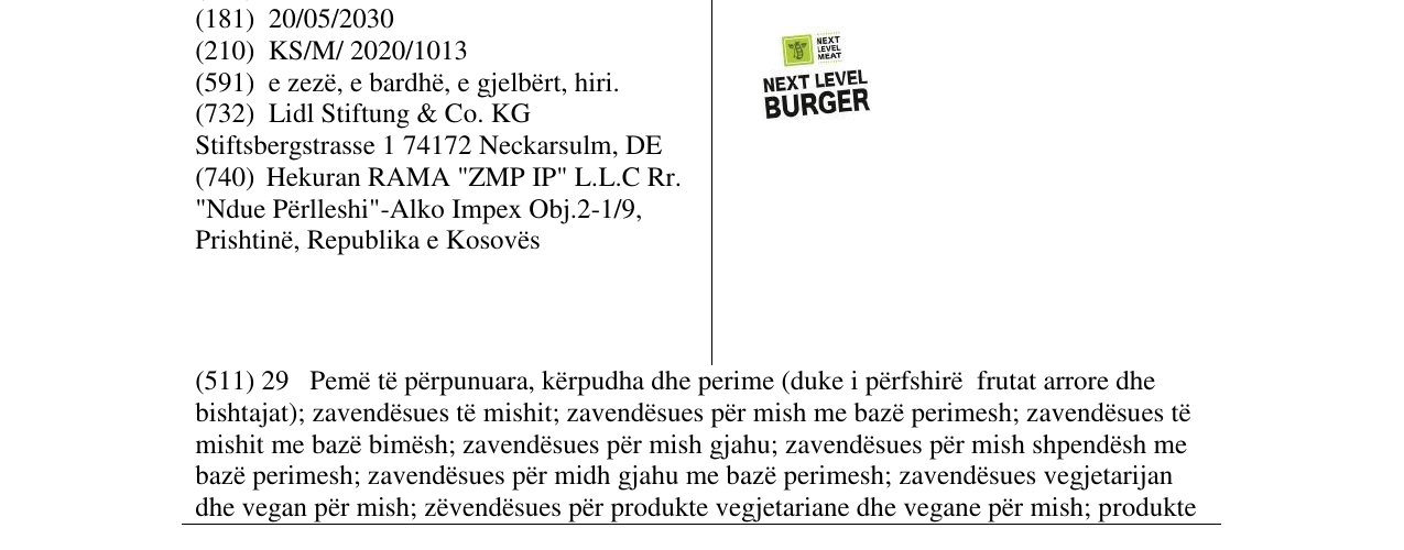 Zëri i markës NEXT LEVEL BURGER në buletin