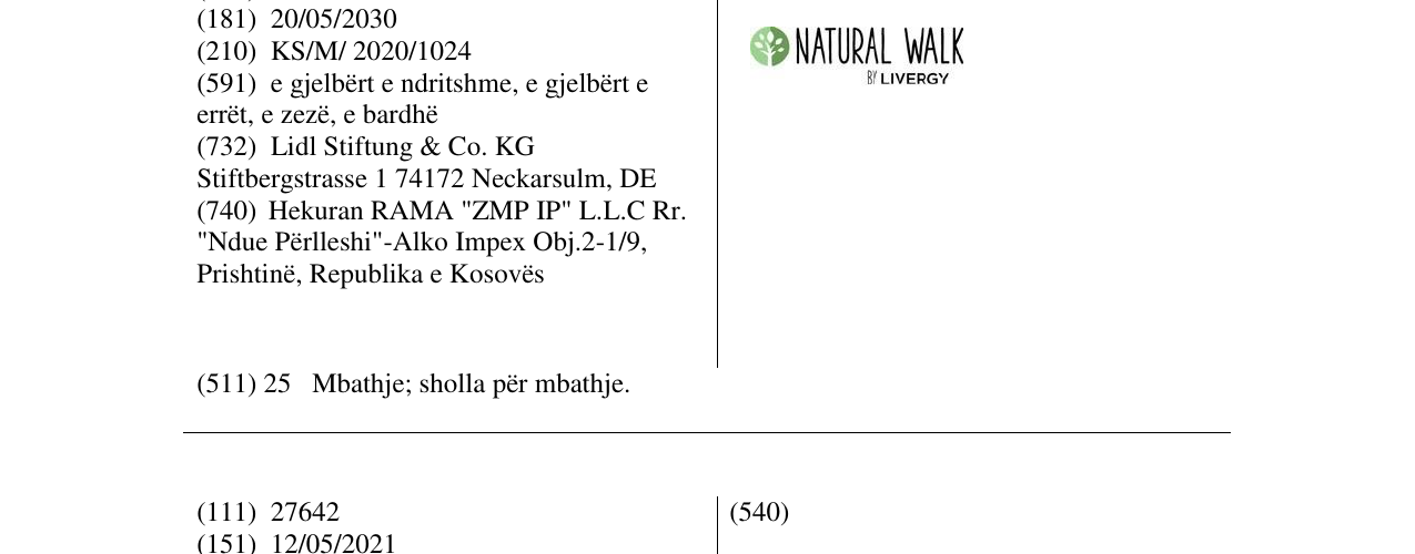 Zëri i markës NATYRAL WALK në buletin