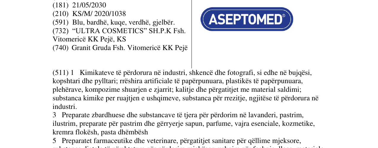 Zëri i markës aseptomed në buletin