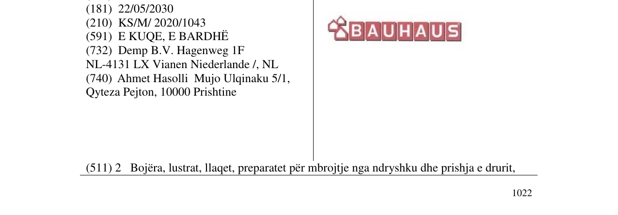 Zëri i markës BAUHAUS në buletin
