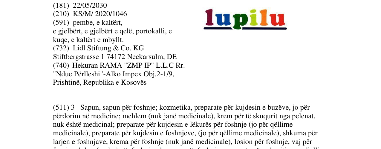 Zëri i markës lupilu në buletin