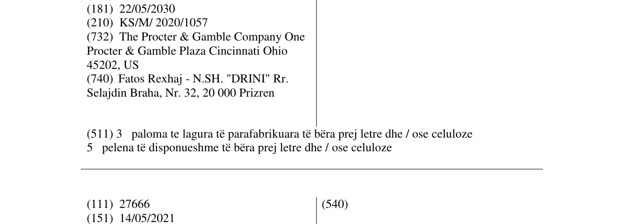 Zëri i markës PAMPERS HARMONIE në buletin