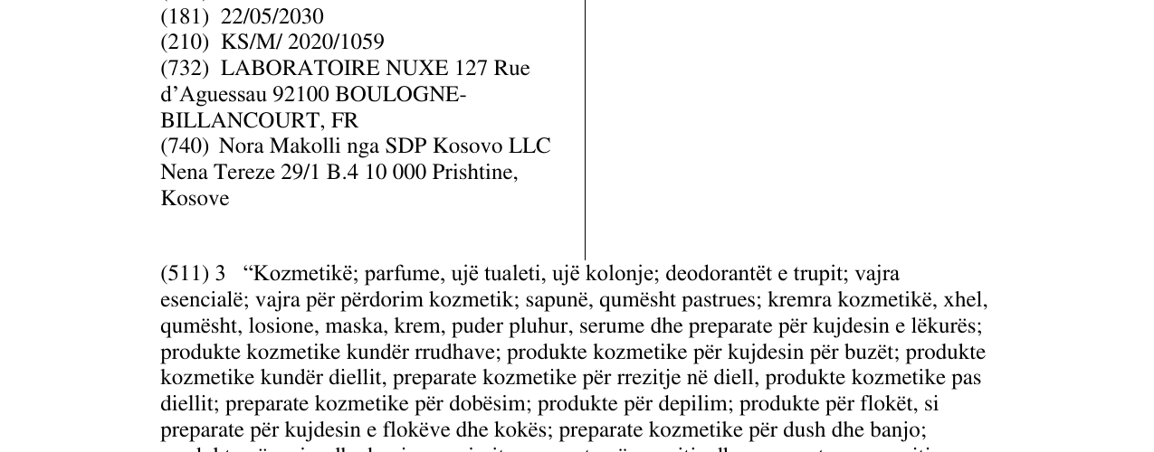 Zëri i markës NUXE në buletin