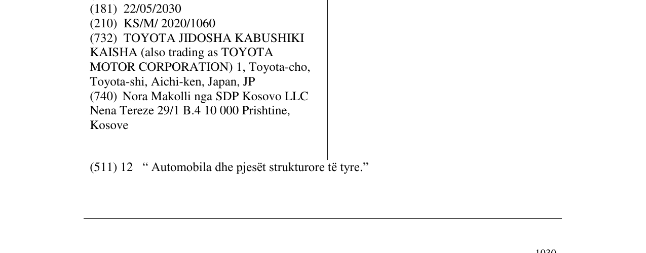 Zëri i markës TOYOTA BZ në buletin