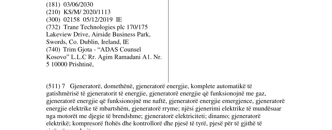 Zëri i markës TRANE TECHNOLOGIES në buletin