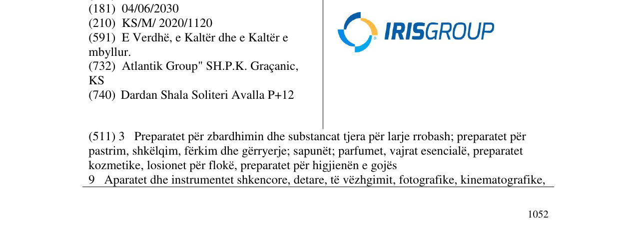 Zëri i markës iris group në buletin
