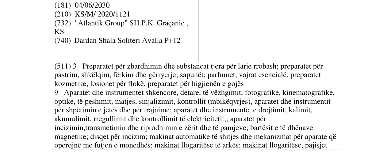 Zëri i markës IRIS GROUP në buletin