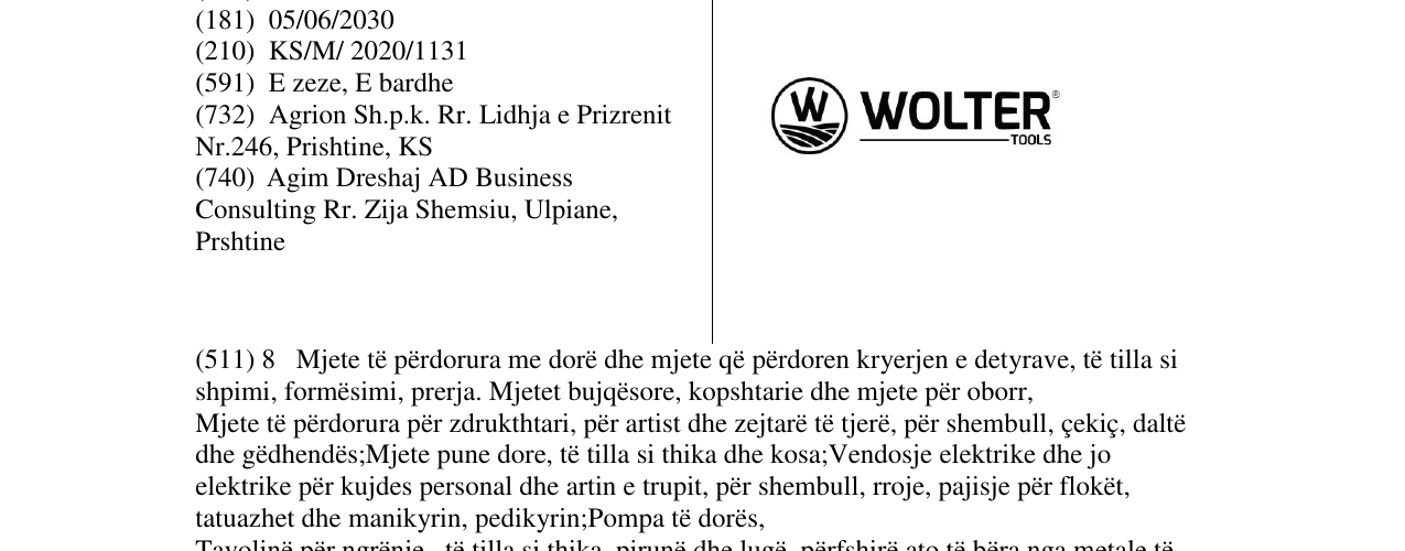 Zëri i markës WOLTER në buletin