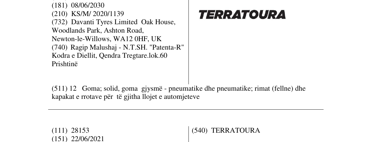 Zëri i markës TERRATOURA në buletin