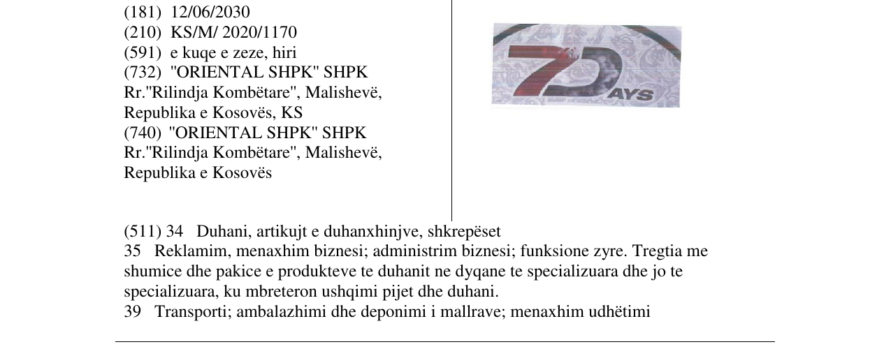 Zëri i markës 7 DAYS në buletin