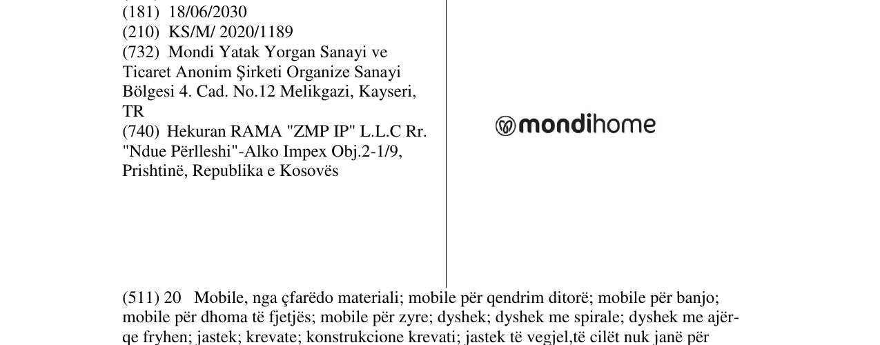 Zëri i markës MONDIHOME në buletin