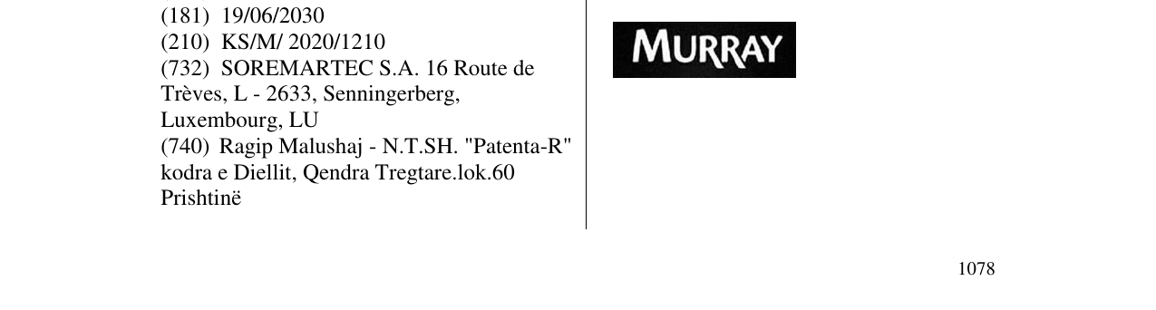 Zëri i markës MURRAY në buletin