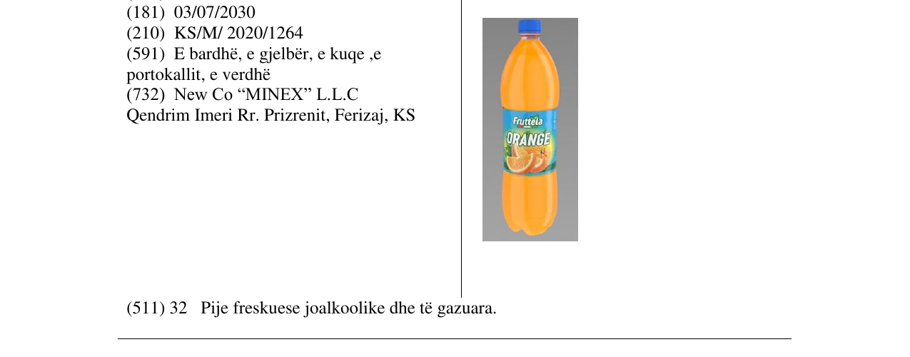 Zëri i markës FRUTELLA ORANGE në buletin