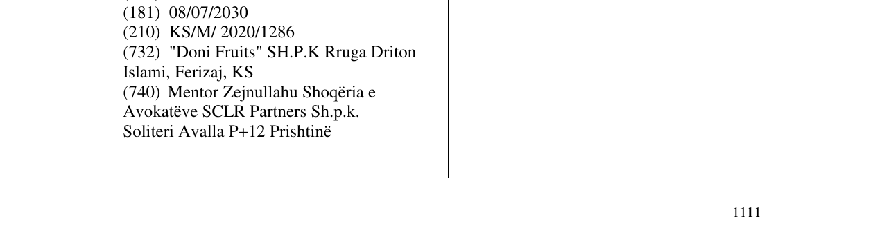 Zëri i markës Frutaria në buletin