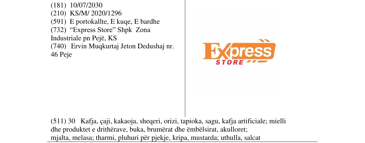 Zëri i markës Express store në buletin