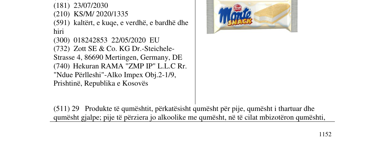 Zëri i markës monte snack në buletin