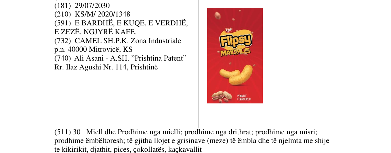 Zëri i markës FLIPSY MAXIMUS në buletin