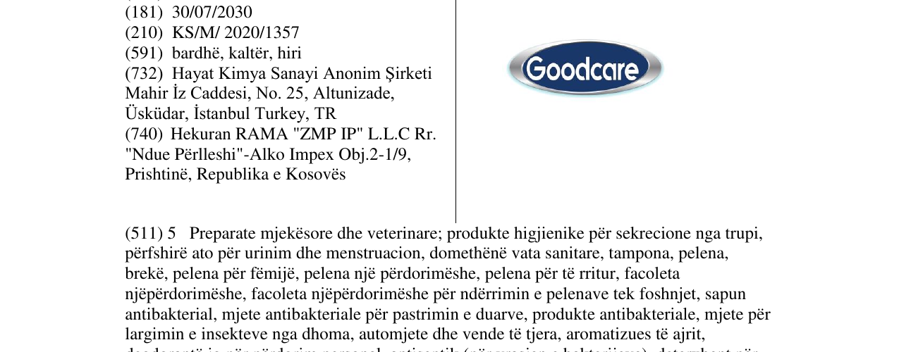 Zëri i markës Goodcare në buletin