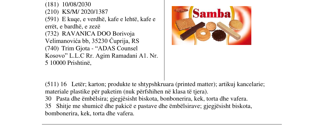 Zëri i markës Samba në buletin