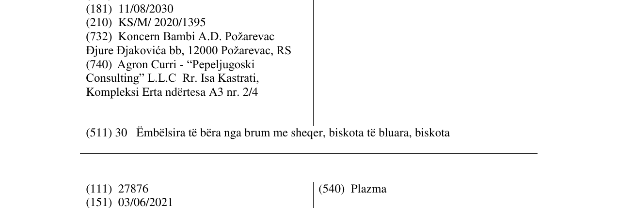 Zëri i markës Bonino në buletin