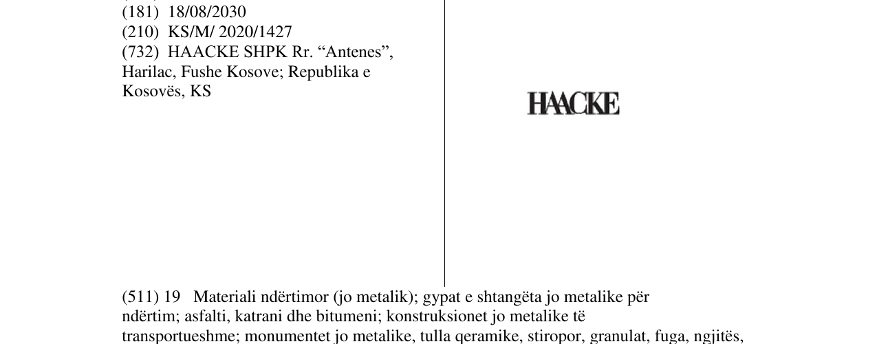 Zëri i markës HAACKE në buletin