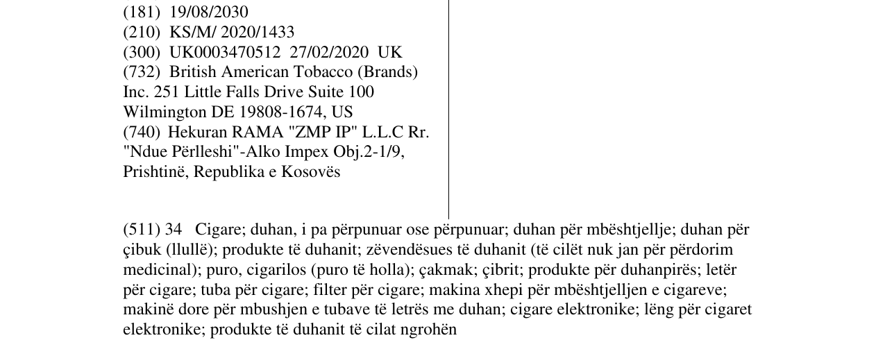 Zëri i markës LUCKY STRIKE CHANGE në buletin