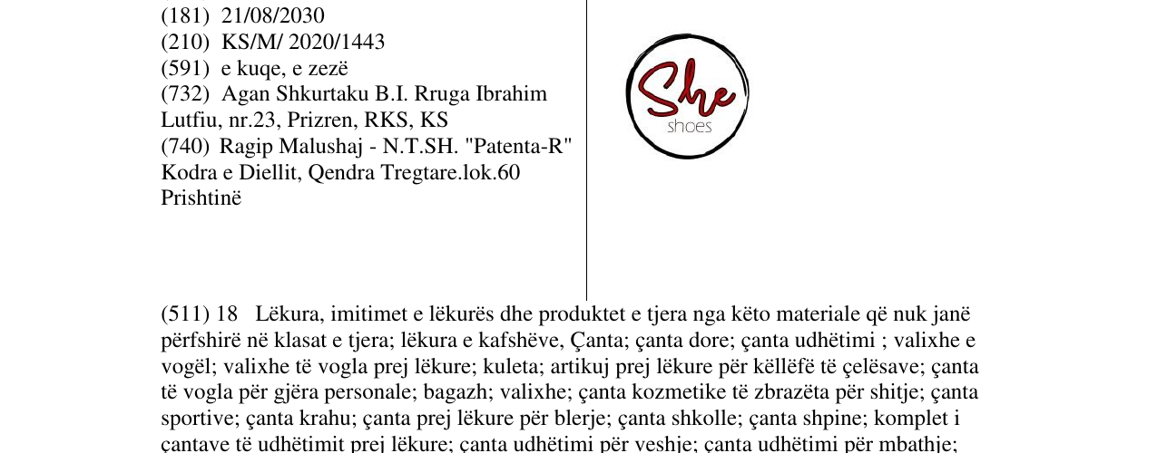 Zëri i markës she shoes në buletin
