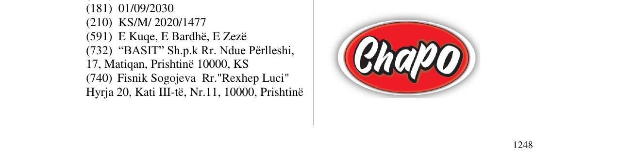 Zëri i markës CHAPO në buletin