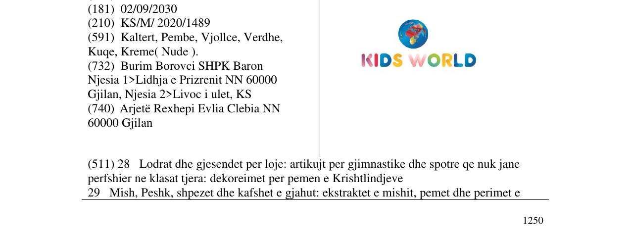 Zëri i markës KIDS WORLD në buletin