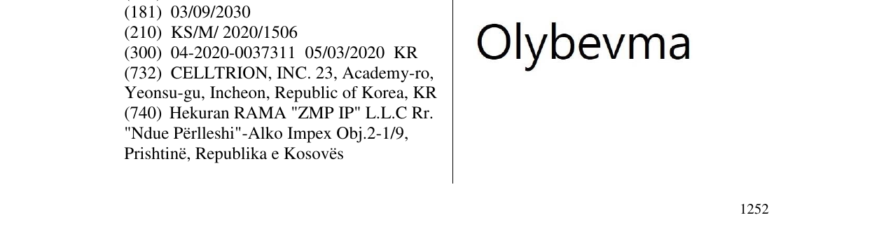 Zëri i markës Olybevma në buletin