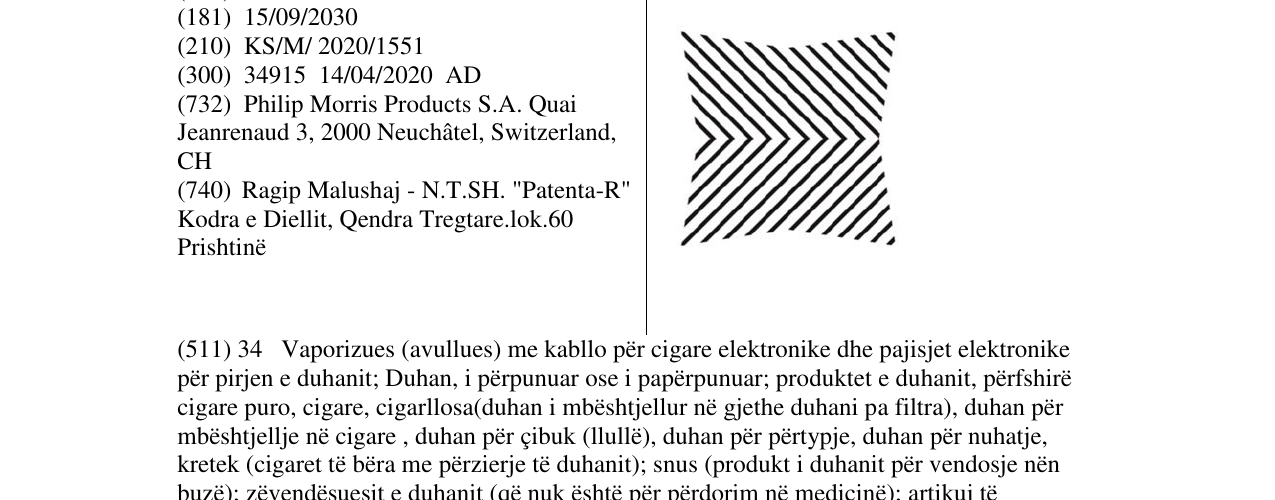 Zëri i markës GEPMETRIC DEVICE në buletin