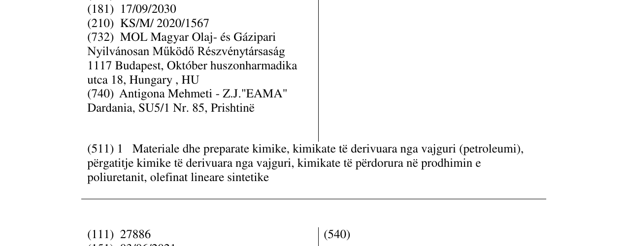Zëri i markës POLYMOL në buletin