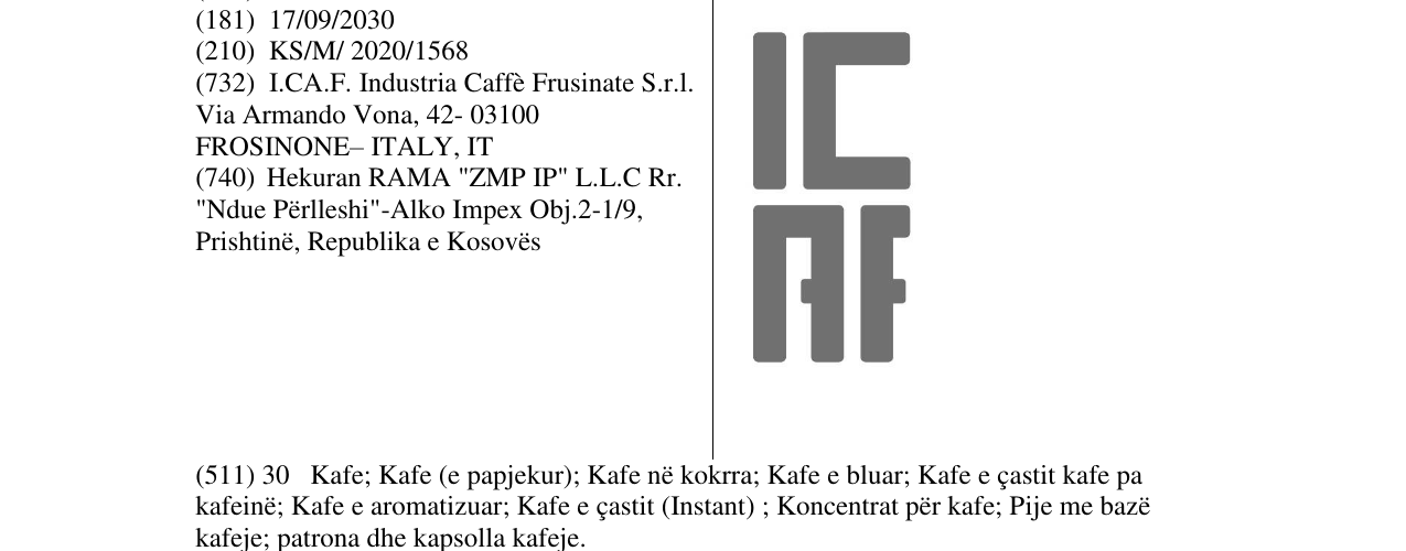 Zëri i markës ICAF në buletin