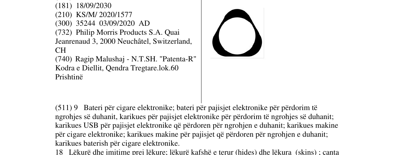 Zëri i markës RING KEY në buletin