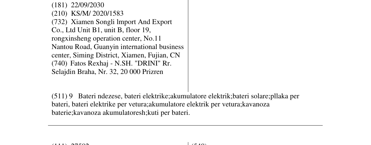 Zëri i markës TCS në buletin
