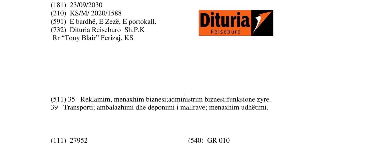 Zëri i markës DITURIA në buletin
