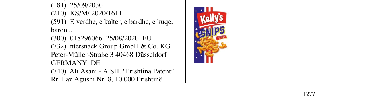 Zëri i markës Kelly's SNIPS - Knuspring Luftig në buletin