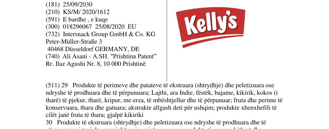 Zëri i markës Kelly's Fig në buletin