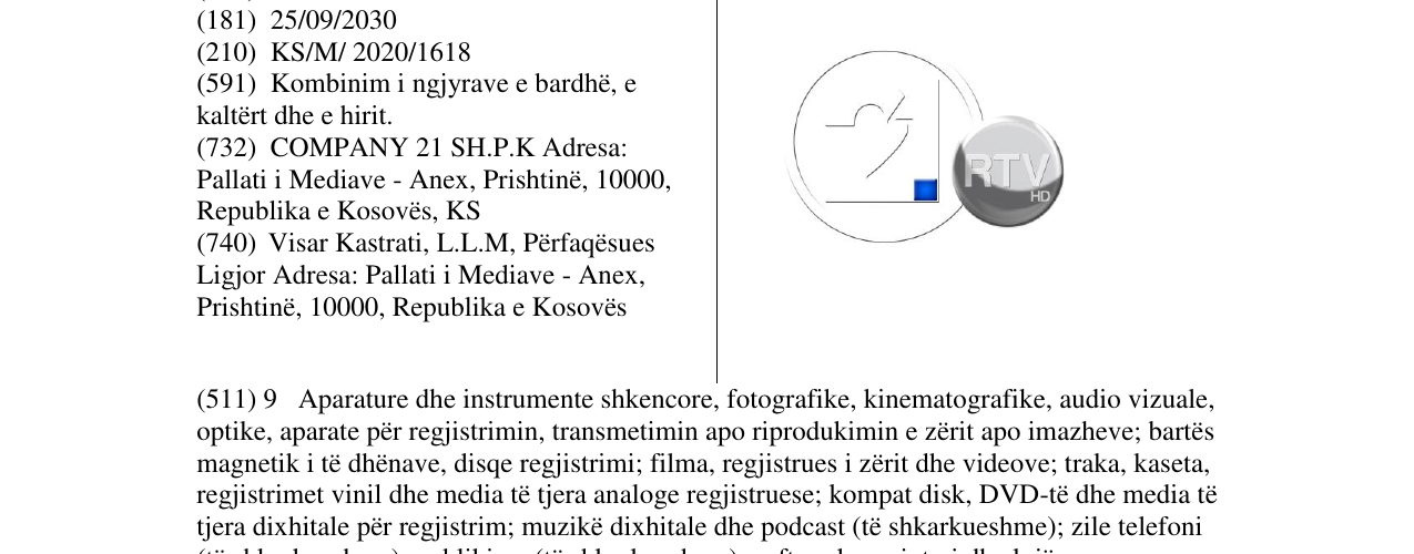 Zëri i markës 21 RTV në buletin