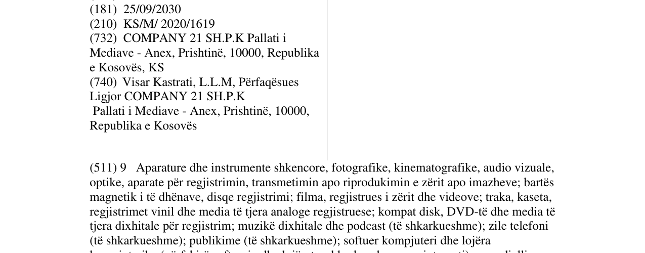 Zëri i markës RTV 21 në buletin