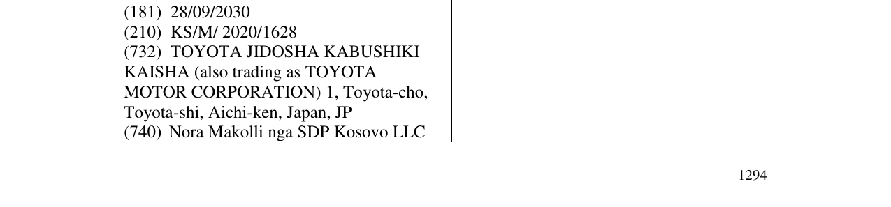 Zëri i markës TOYOTA BZ3 në buletin