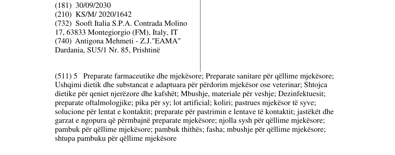 Zëri i markës BLUGEL A në buletin