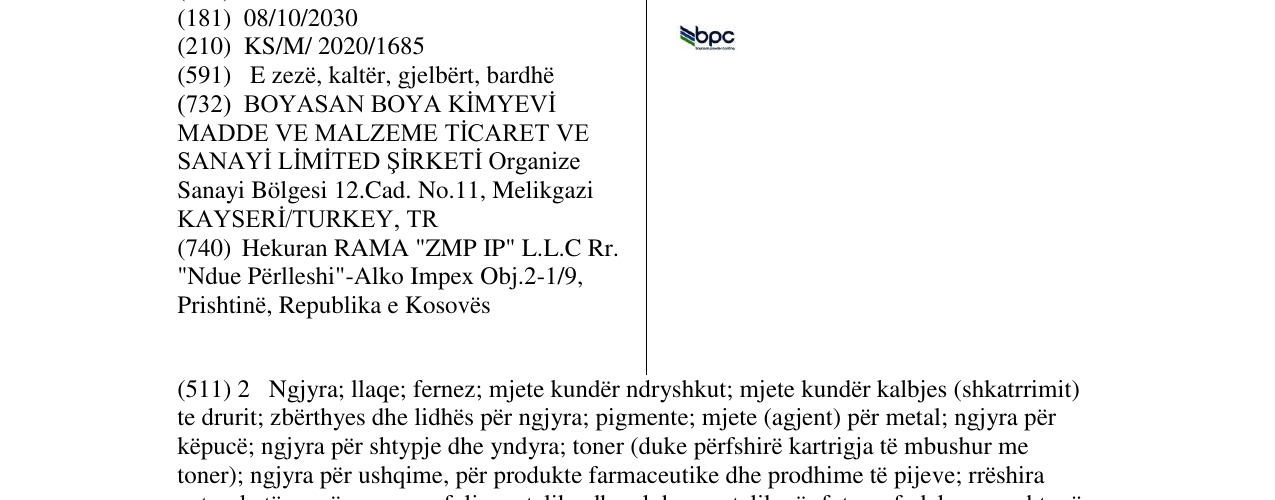 Zëri i markës bpc- boyasan powder coating në buletin