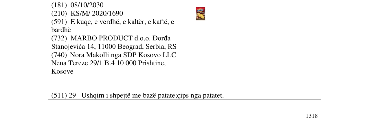 Zëri i markës CHIPSY DOMACINSKY- red pack në buletin
